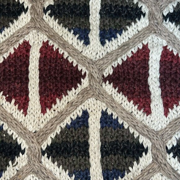 Northern Isles Sweater Mens Size Large Hand Knit Coogi Style Textured Vintage - Picture 8 of 8